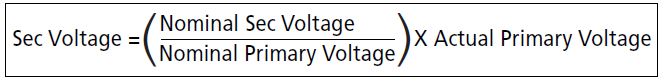 transformer primary voltage calculations